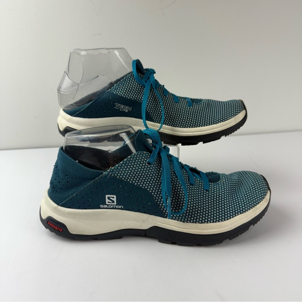Salomon Womens 7 Tech Lite Water Shoes Icy Morn Teal/Aqua Lace Up Waterproof
